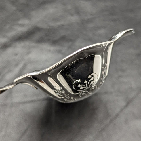 American Vintage Sterling Silver Tea Strainer with Wooden Handle
